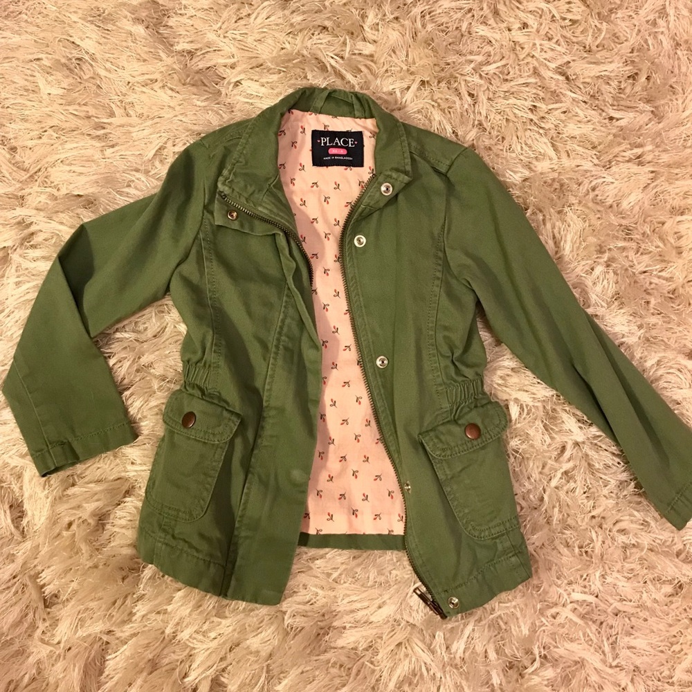 Army Green Little Girls Jacket